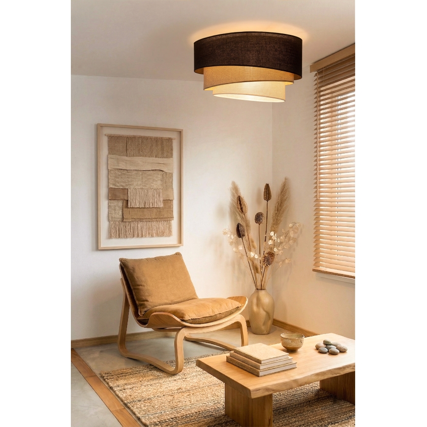 Brilagi - Plafondlamp TRIO 3xE27/60W/230V Ø 60 cm bruin/beige/wit