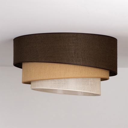 Brilagi - Plafondlamp TRIO 3xE27/60W/230V Ø 60 cm bruin/beige/wit
