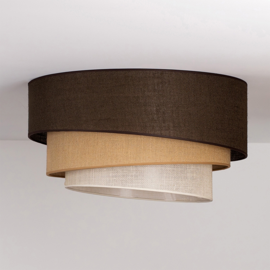 Brilagi - Plafondlamp TRIO 3xE27/60W/230V Ø 60 cm bruin/beige/wit
