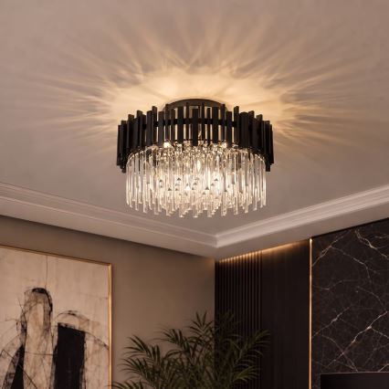 BRILAGI - Plafondlamp VERVE 6x E14/40W/230V Ø 60 cm zwart