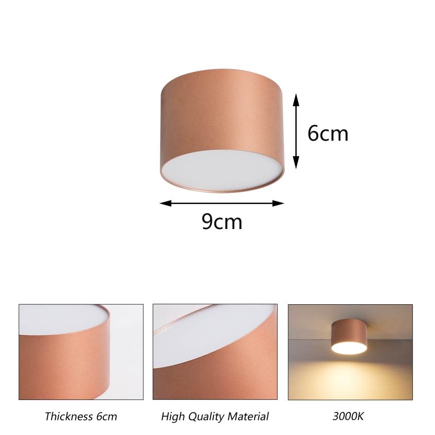 BRILAGI - Badkamerplafondlamp FORIS LED/9W/230V Ø 9 cm bronskleurig IP44 CRI 90