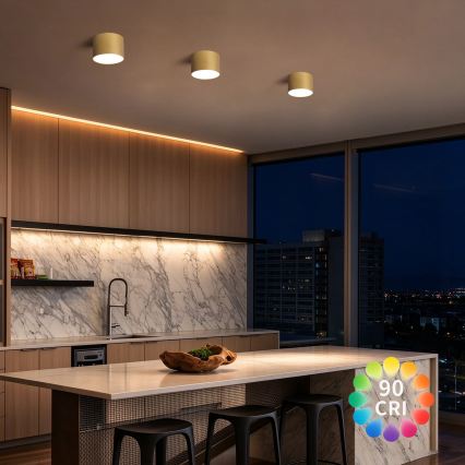 BRILAGI - Plafondlamp voor de badkamer FORIS LED/9W/230V Ø 9 cm goud IP44 CRI 90