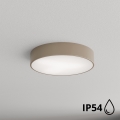 Brilagi - Plafondlamp voor buiten met sensor CLARE 3xE27/72W/230V diameter 40 cm IP54 beige