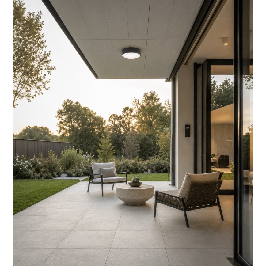 Brilagi - Plafondlamp voor badkamer met bewegings- en schemersensor CLARE 2xE27/24W/230V Ø 30 cm antraciet IP54