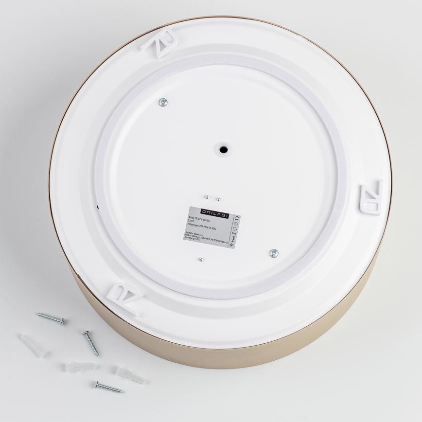 Brilagi - Plafondlamp voor de badkamer POOL 2xE27/15W/230V Ø 30 cm IP54 beige