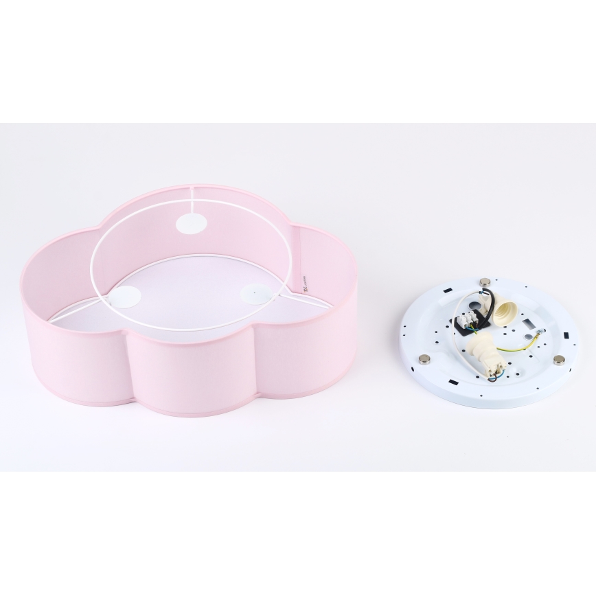 Brilagi - Plafondlamp voor kinderen NIMBUS MINI 2xE27/15W/230V 31x43 cm roze