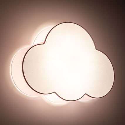 Brilagi - Plafondlamp voor kinderkamer NIMBUS 4xE27/15W/230V 46x63 cm roze
