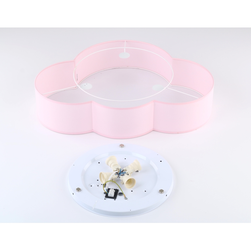 Brilagi - Plafondlamp voor kinderkamer NIMBUS 4xE27/15W/230V 46x63 cm roze