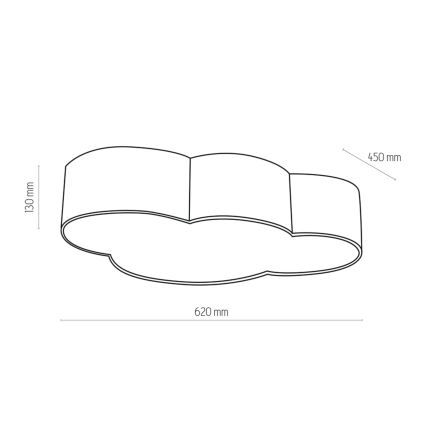 Brilagi - Plafondlamp voor kinderkamer NIMBUS 4xE27/15W/230V 46x63 cm roze