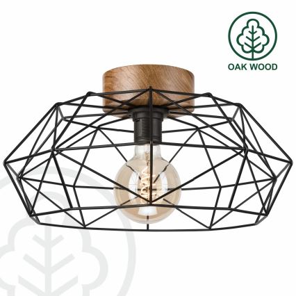Brilagi - Plafondlamp WOODY BASKET 1xE27/60W/230V Ø 40 cm, eiken/walnoot