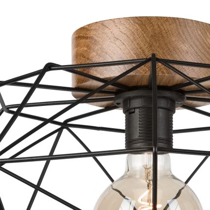 Brilagi - Plafondlamp WOODY BASKET 1xE27/60W/230V Ø 40 cm, eiken/walnoot