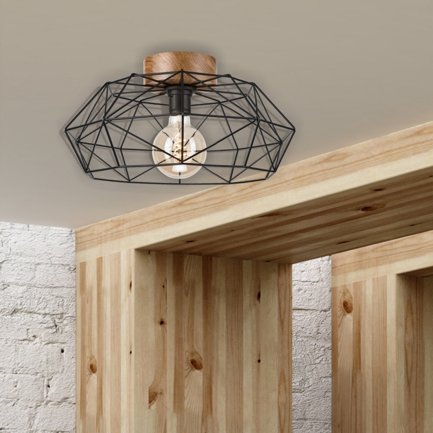 Brilagi - Plafondlamp WOODY BASKET 1xE27/60W/230V eiken walnoot