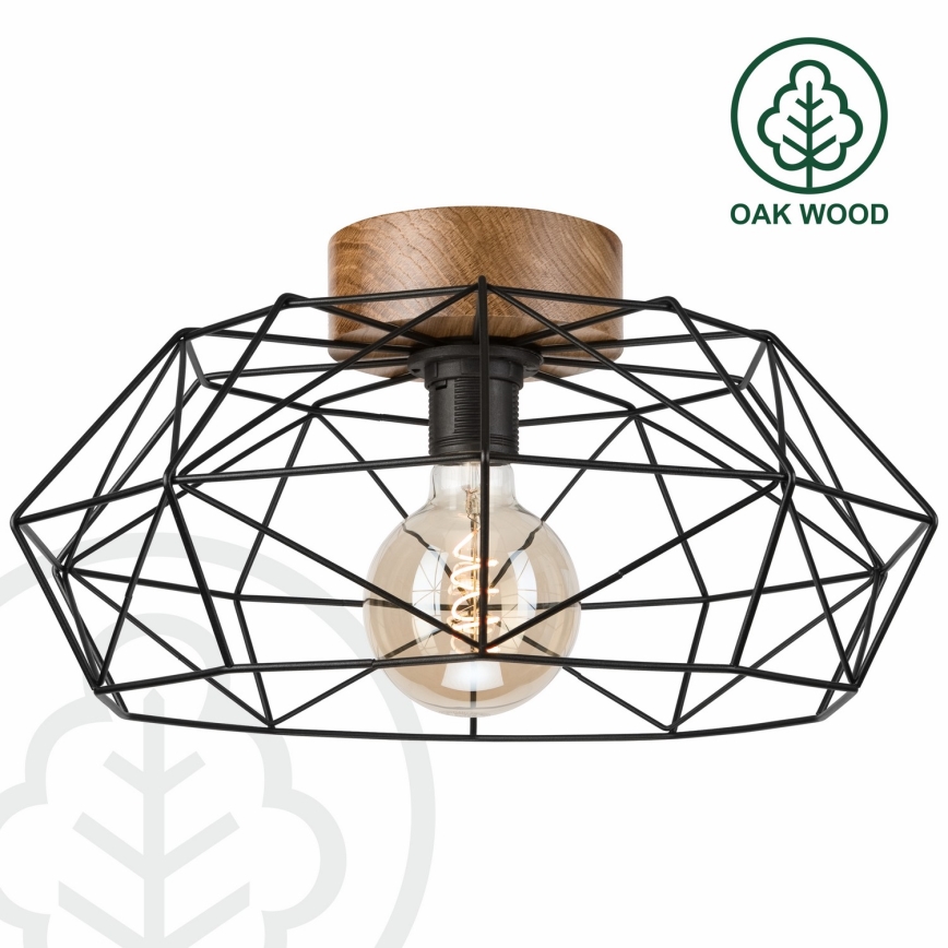 Brilagi - Plafondlamp WOODY BASKET 1xE27/60W/230V eiken walnoot