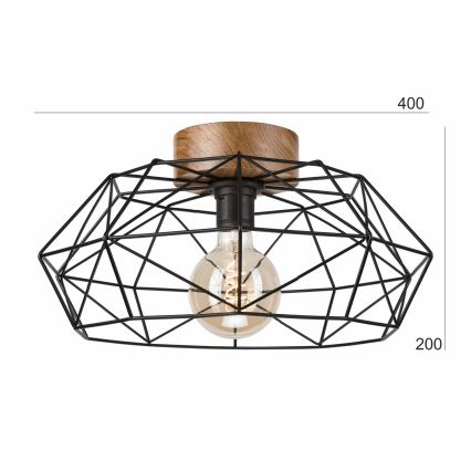 Brilagi - Plafondlamp WOODY BASKET 1xE27/60W/230V eiken walnoot