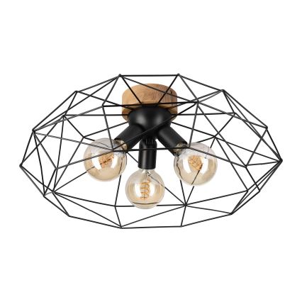Brilagi - Plafondlamp WOODY BASKET 3xE27/60W/230V Ø 60 cm eiken