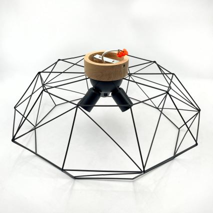 Brilagi - Plafondlamp WOODY BASKET 3xE27/60W/230V Ø 60 cm eiken