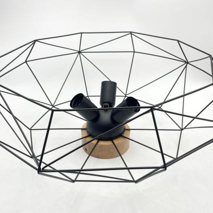 Brilagi - Plafondlamp WOODY BASKET 3xE27/60W/230V Ø 60 cm eiken