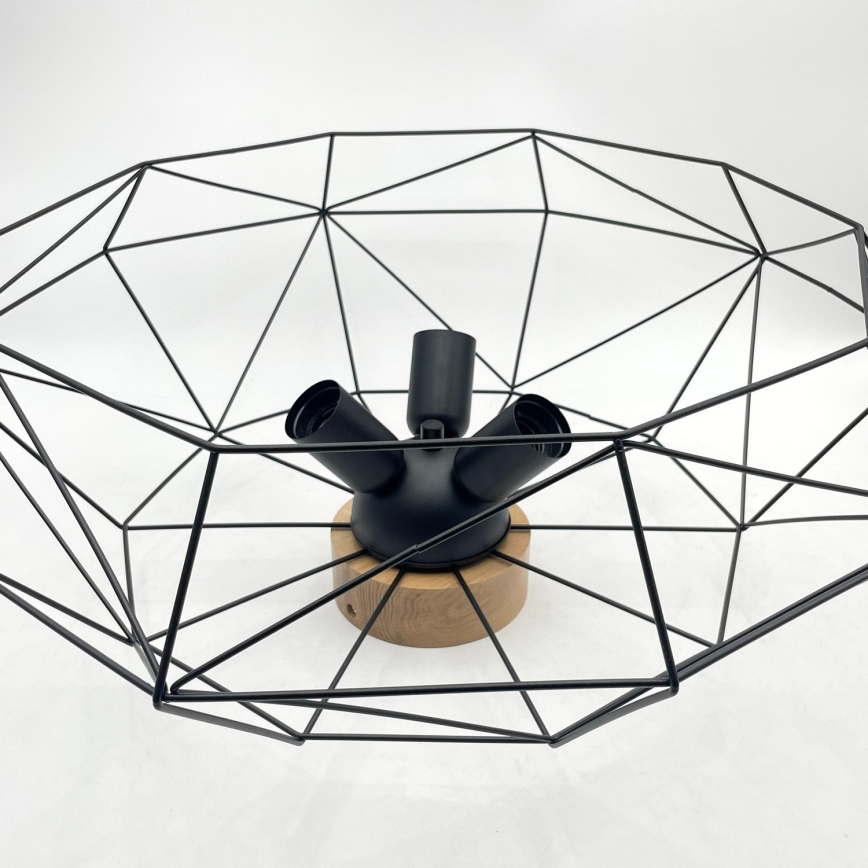 Brilagi - Plafondlamp WOODY BASKET 3xE27/60W/230V Ø 60 cm eiken