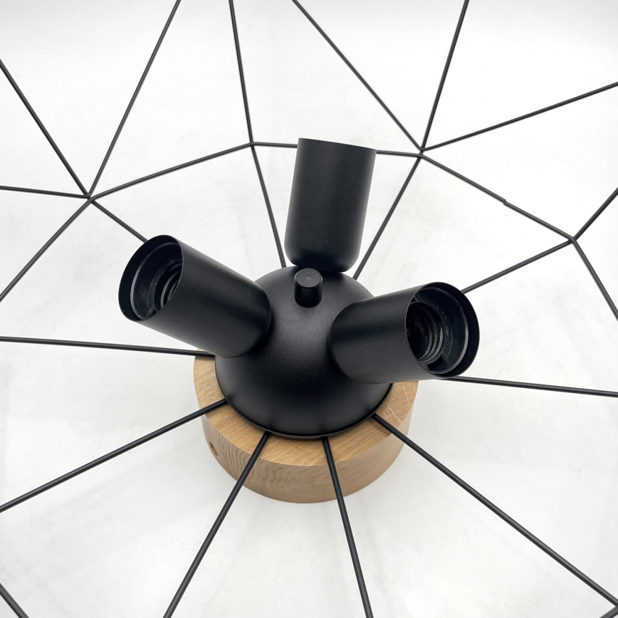 Brilagi - Plafondlamp WOODY BASKET 3xE27/60W/230V Ø 60 cm eiken