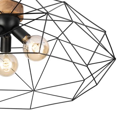 Brilagi - Plafondlamp WOODY BASKET 3xE27/60W/230V Ø 80 cm eiken