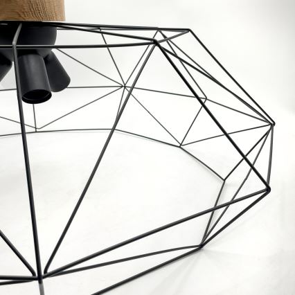 Brilagi - Plafondlamp WOODY BASKET 3xE27/60W/230V Ø 80 cm eiken