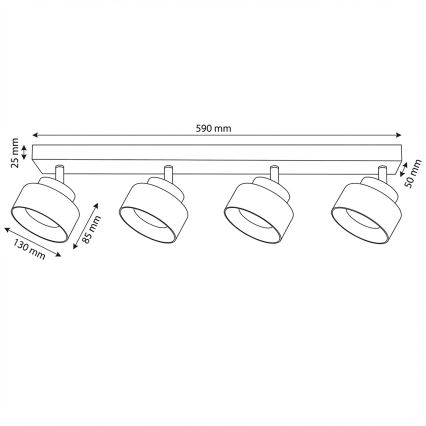 Brilagi - Plafondspot AURA LUX 4xGX53/30W/230V zwart/rookglas