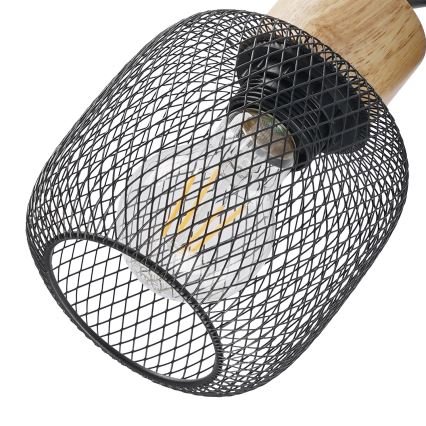 Brilagi - Plafondspot BASKLITE 2xE27/15W/230V rubberhout/zwart