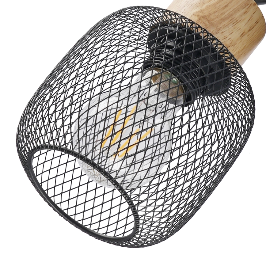 Brilagi - Plafondspot BASKLITE 2xE27/15W/230V rubberhout/zwart