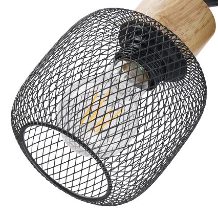 Brilagi - Plafondspot BASKLITE 3xE27/15W/230V rubberhout/zwart