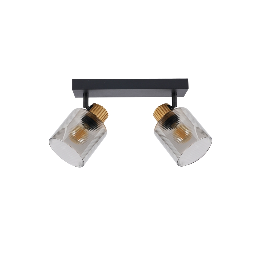 Brilagi - Plafondspot HYGGE 2xE14/15W/230V zwart/gerookt glas