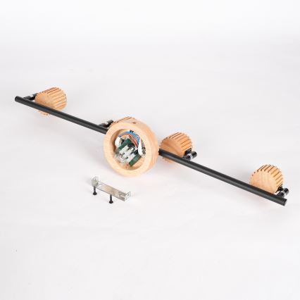 Brilagi - Plafondspot HYGGE 4xE14/15W/230V hout/gerookt