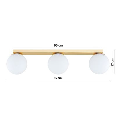 Brilagi - Plafondspot MILO 3xE27/60W/230V goud