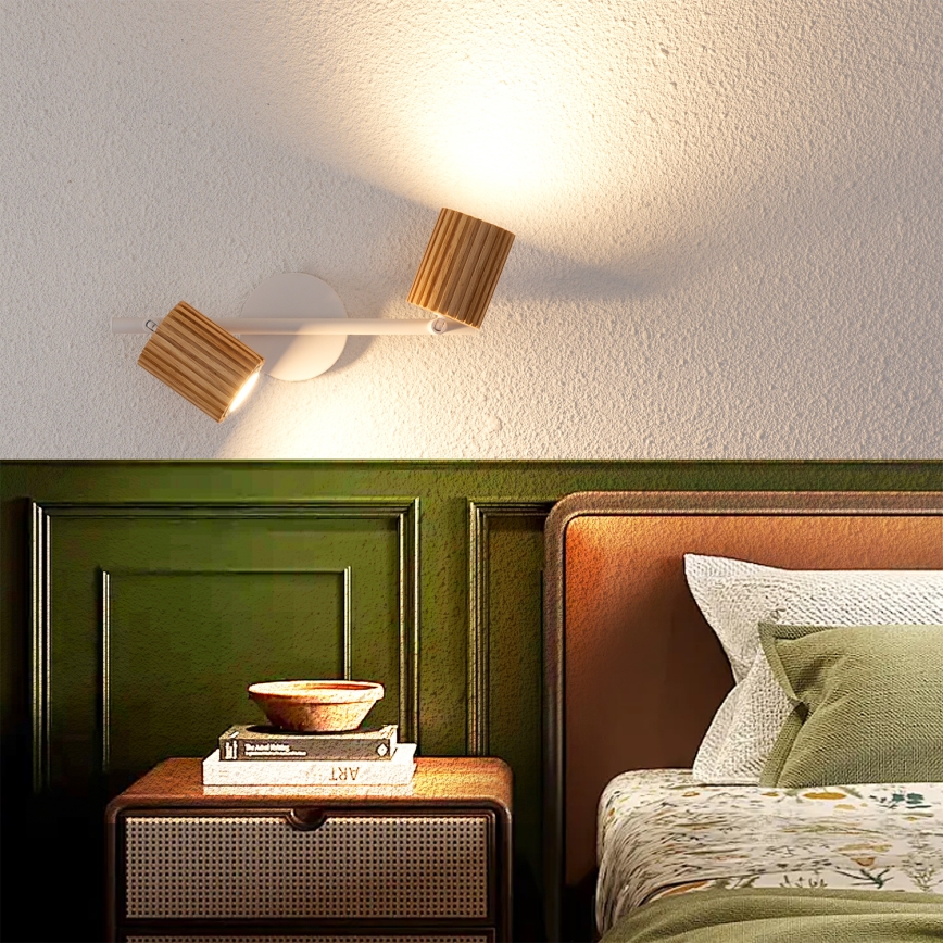 Brilagi - Plafondspot MODERN WOOD 2xGU10/8W/230V hout/wit