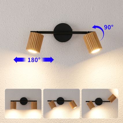 Brilagi - Plafondspot MODERN WOOD 2xGU10/8W/230V hout/zwart