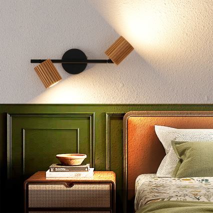 Brilagi - Plafondspot MODERN WOOD 2xGU10/8W/230V hout/zwart