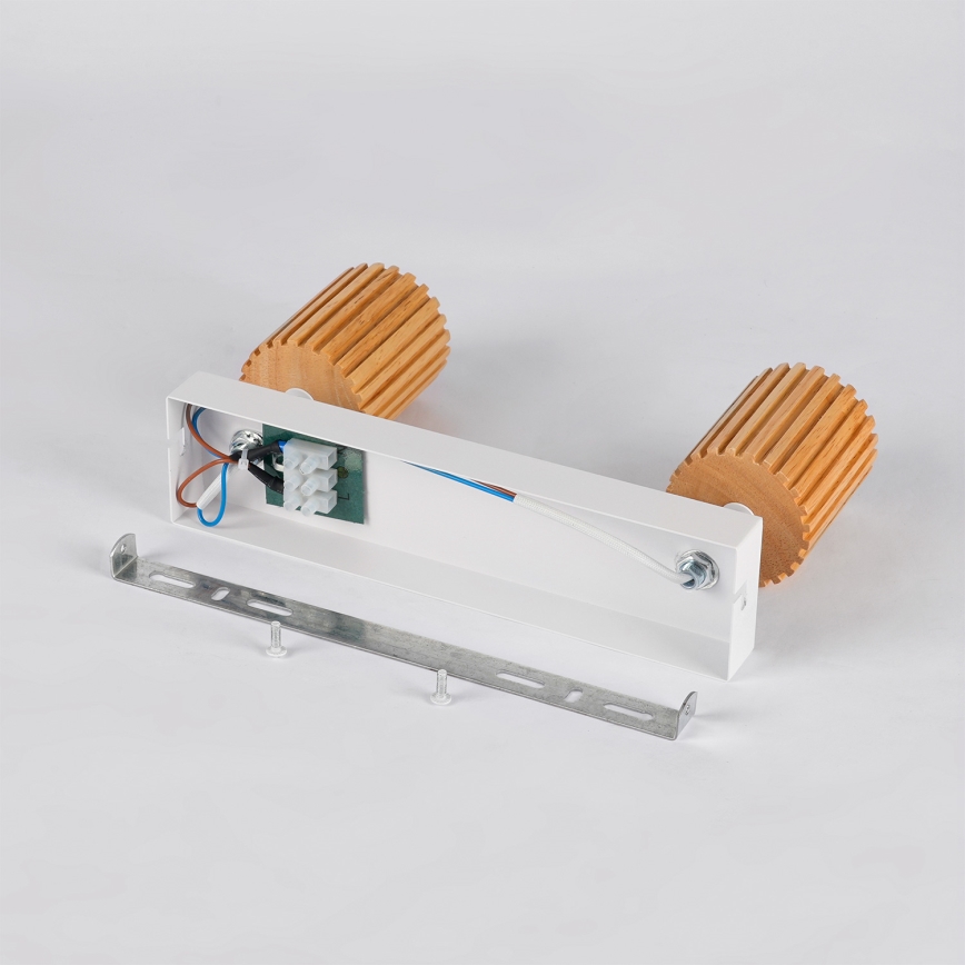 Brilagi - Plafondspot MODERN WOOD 2xGU10/8W/230V rubberhout/wit