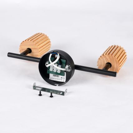 Brilagi - Plafondspot MODERN WOOD 2xGU10/8W/230V rubberhout/zwart