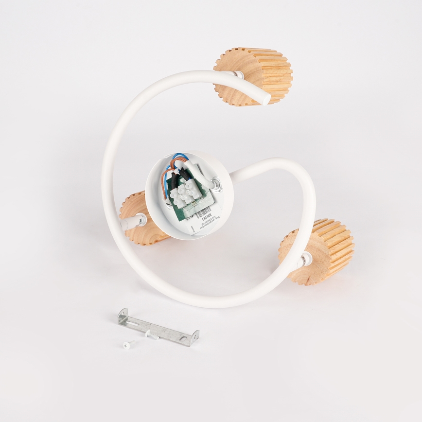 Brilagi - Plafondspot MODERN WOOD 3xGU10/8W/230V rubberhout/wit