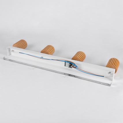 Brilagi - Plafondspot MODERN WOOD 4xGU10/8W/230V hout/wit
