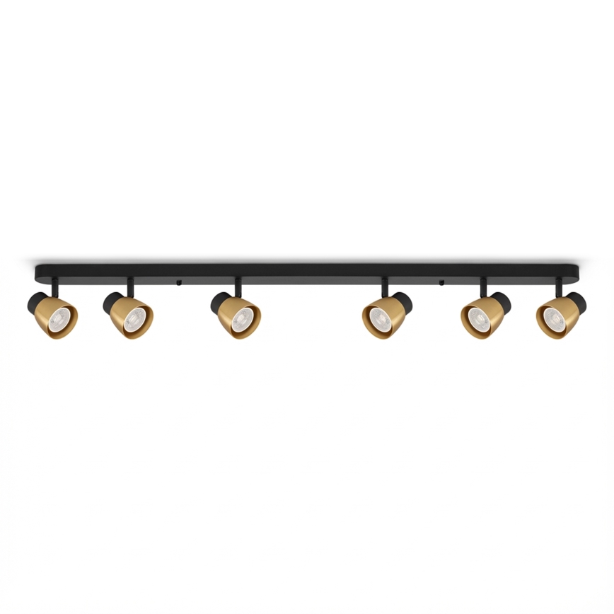 Brilagi - Plafondspot NUGGET 6xGU10/30W/230V zwart/goud
