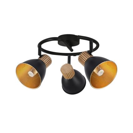 Brilagi - Plafondspot ODENSE 3xE14/10W/230V rubberhout/zwart
