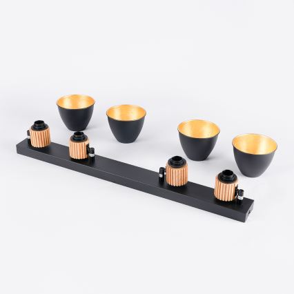 Brilagi - Plafondspot ODENSE 4xE14/10W/230V rubberhout/zwart