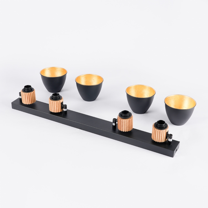 Brilagi - Plafondspot ODENSE 4xE14/10W/230V rubberhout/zwart