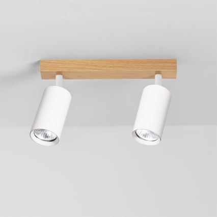 Brilagi - Plafondspot SELE 2xGU10/30W/230V wit/eiken decor