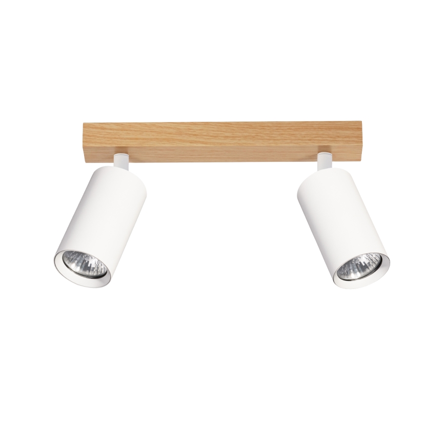 Brilagi - Plafondspot SELE 2xGU10/30W/230V wit/eiken decor