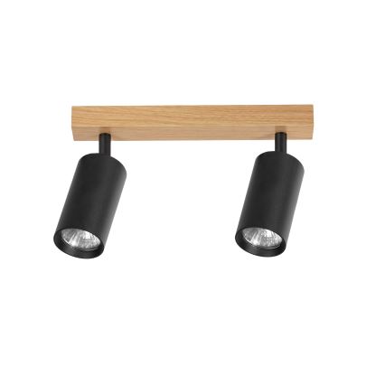 Brilagi - Plafondspot SELE 2xGU10/30W/230V zwart/eiken decor