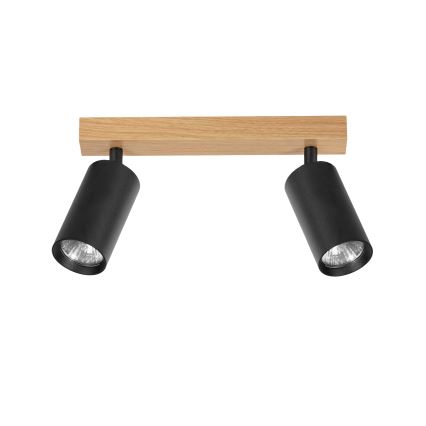Brilagi - Plafondspot SELE 2xGU10/30W/230V zwart/eiken decor