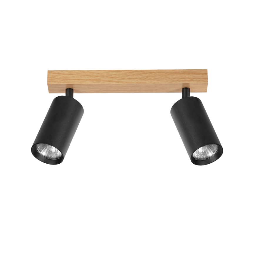 Brilagi - Plafondspot SELE 2xGU10/30W/230V zwart/eiken decor