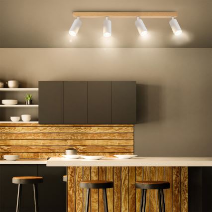 Brilagi - Plafondspot SELE 4xGU10/30W/230V wit/eikendecor