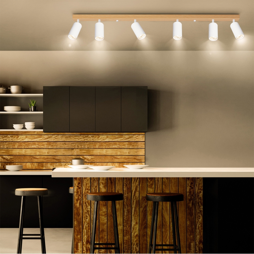 Brilagi - Plafondspot SELE 6xGU10/30W/230V wit/eikendecor